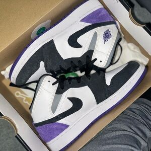 Jordan Kids Sneakers in Black, White, and Purple